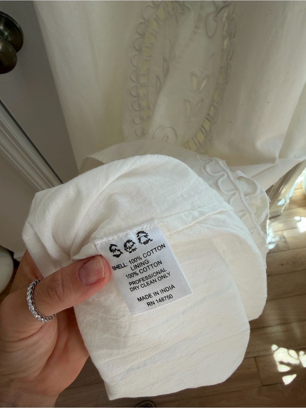 Sea New York White Crochet Cotton Dress Size 6 - Picture 8 of 10